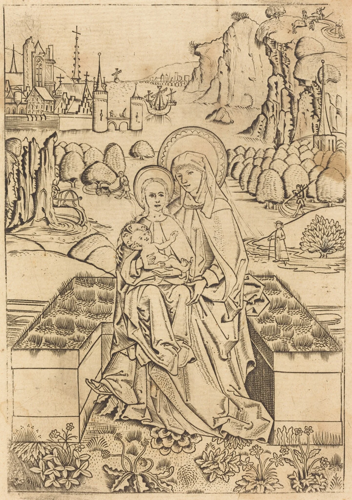 The Madonna and Child with Saint Anne, detail