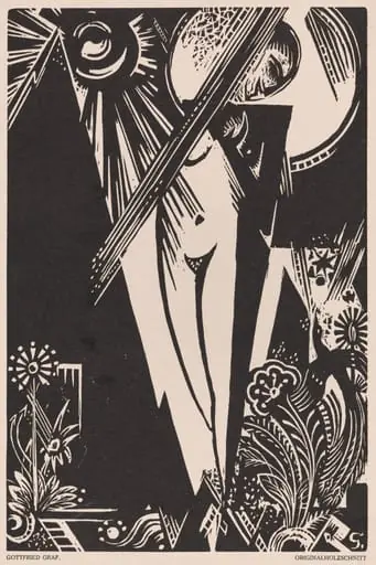 Untitled (Girl with Bird of Paradise), by Gottfried Graf, ink, 1918