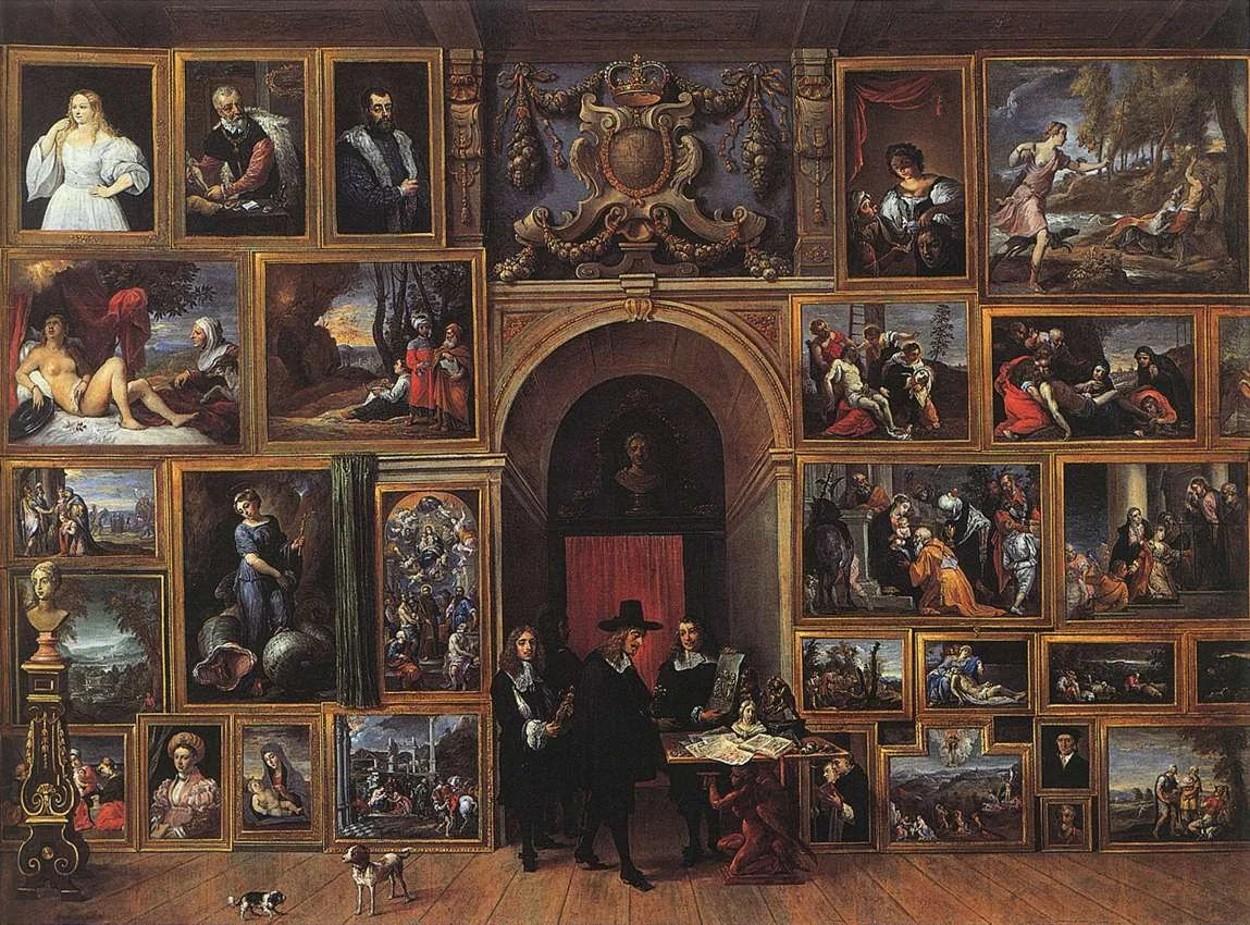 Archduke Leopold Wilhelm of Austria in his Gallery, detail