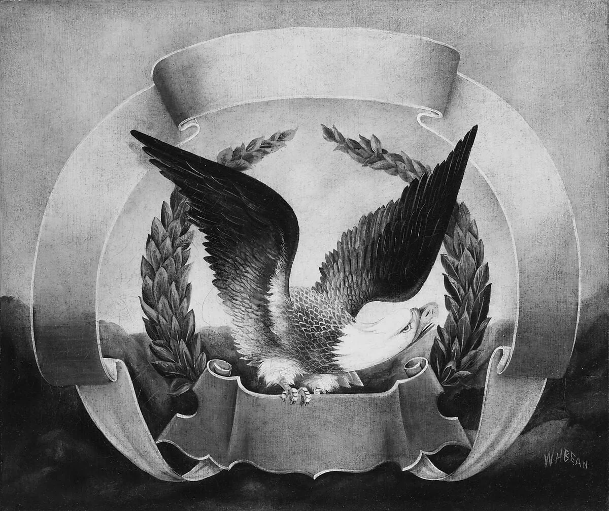 American Eagle on Red Scroll, detail