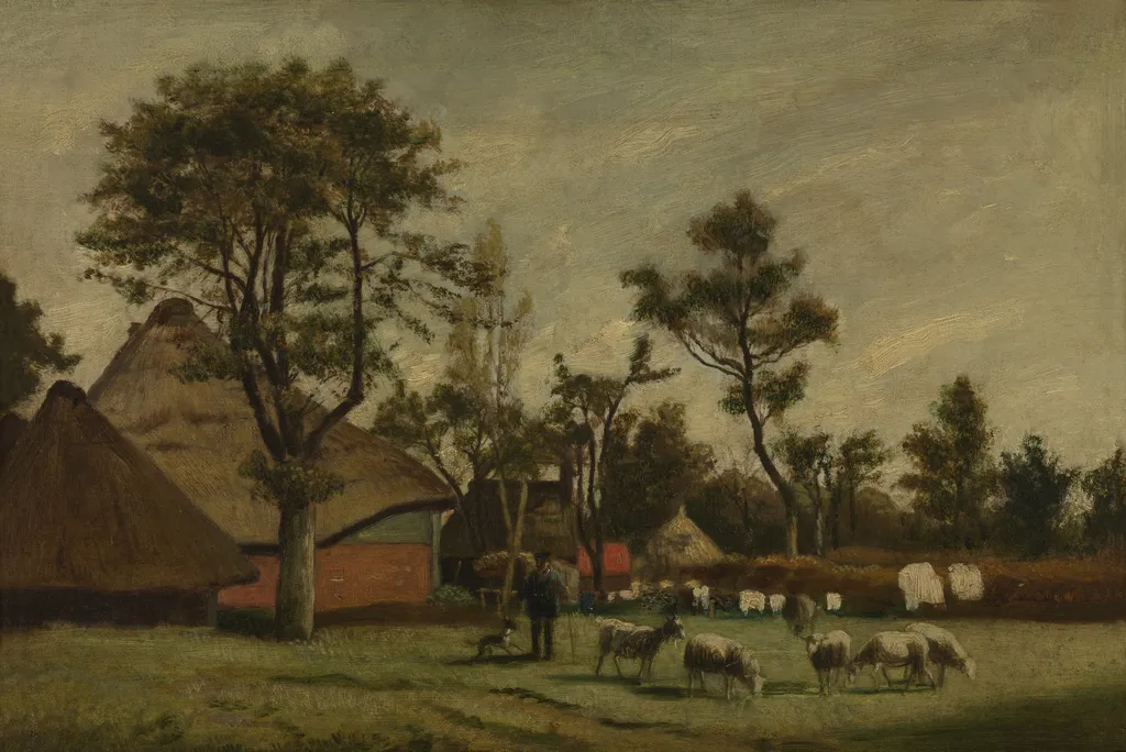 Farmhouse, by Henri de Braekeleer, oil, 1870