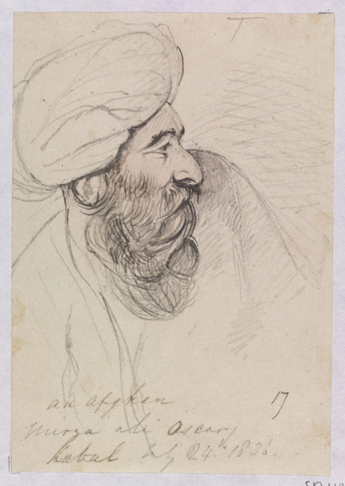 An Afghan. Mirza ali Oscary, detail