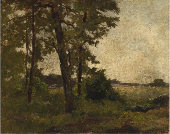 Landscape, Trees on the Left, detail