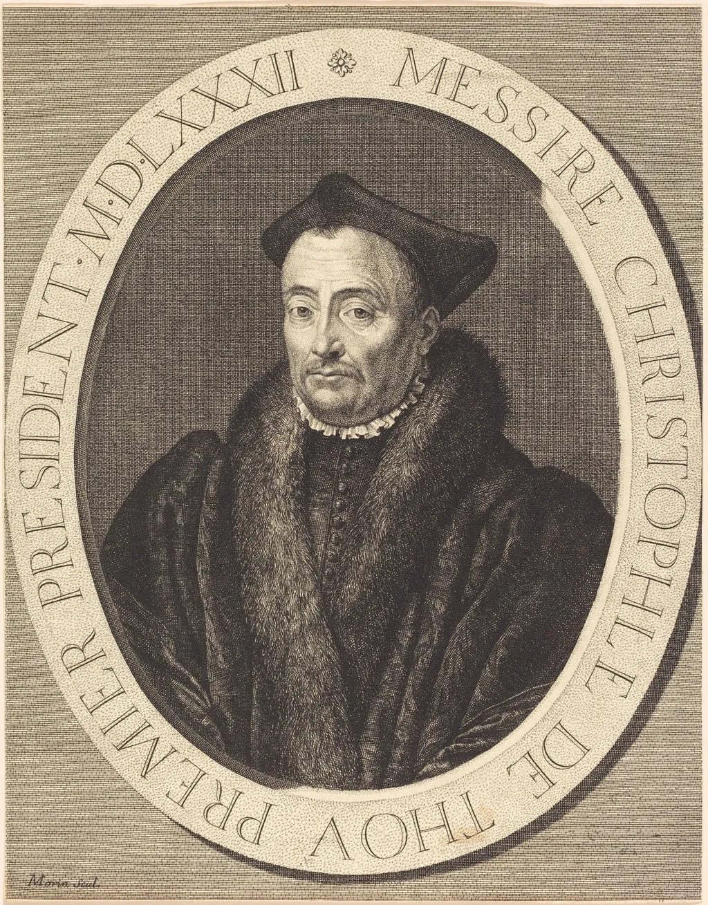 Christophe de Thou, by Jean Morin, ink, 1625