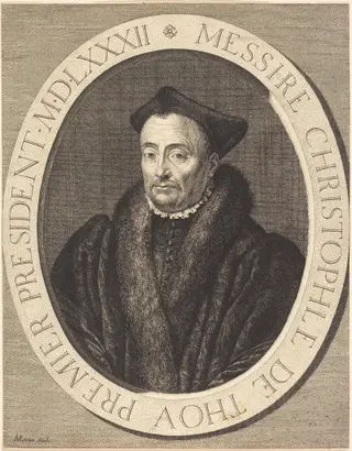 Christophe de Thou, by Jean Morin, ink, 1625