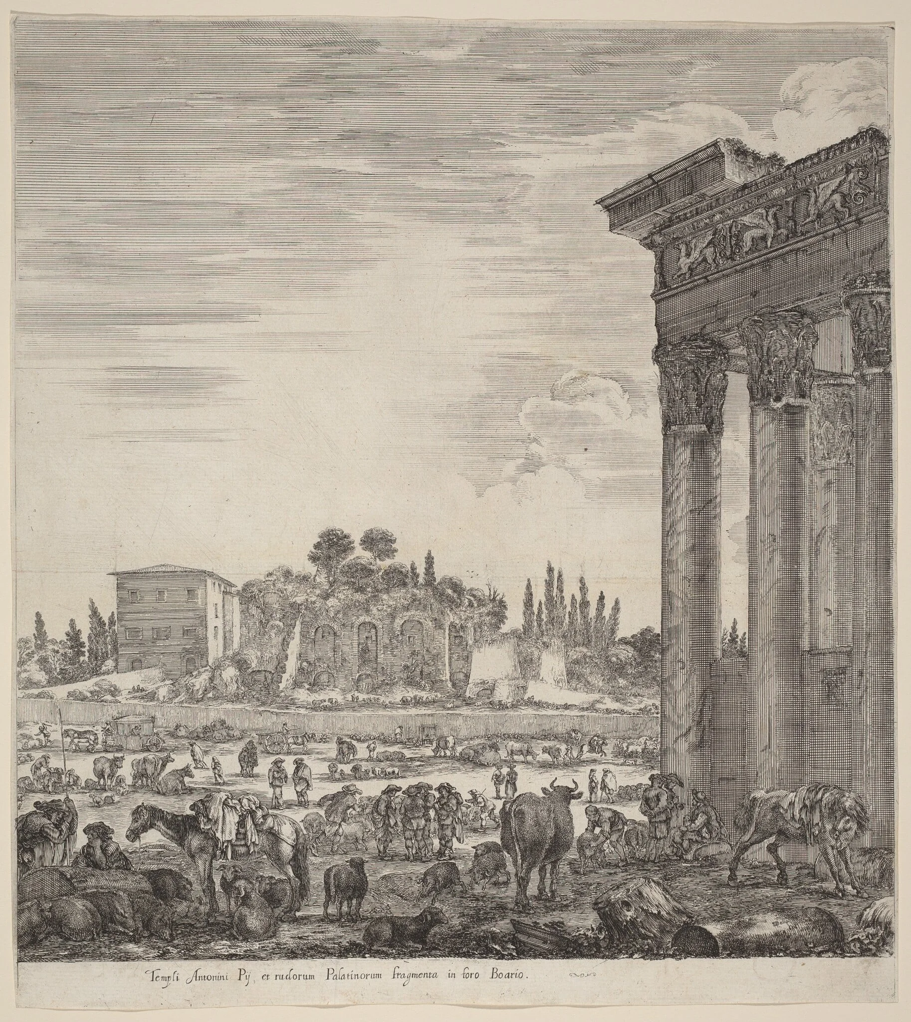 Temple of Antonius and the Campo Vaccino, detail