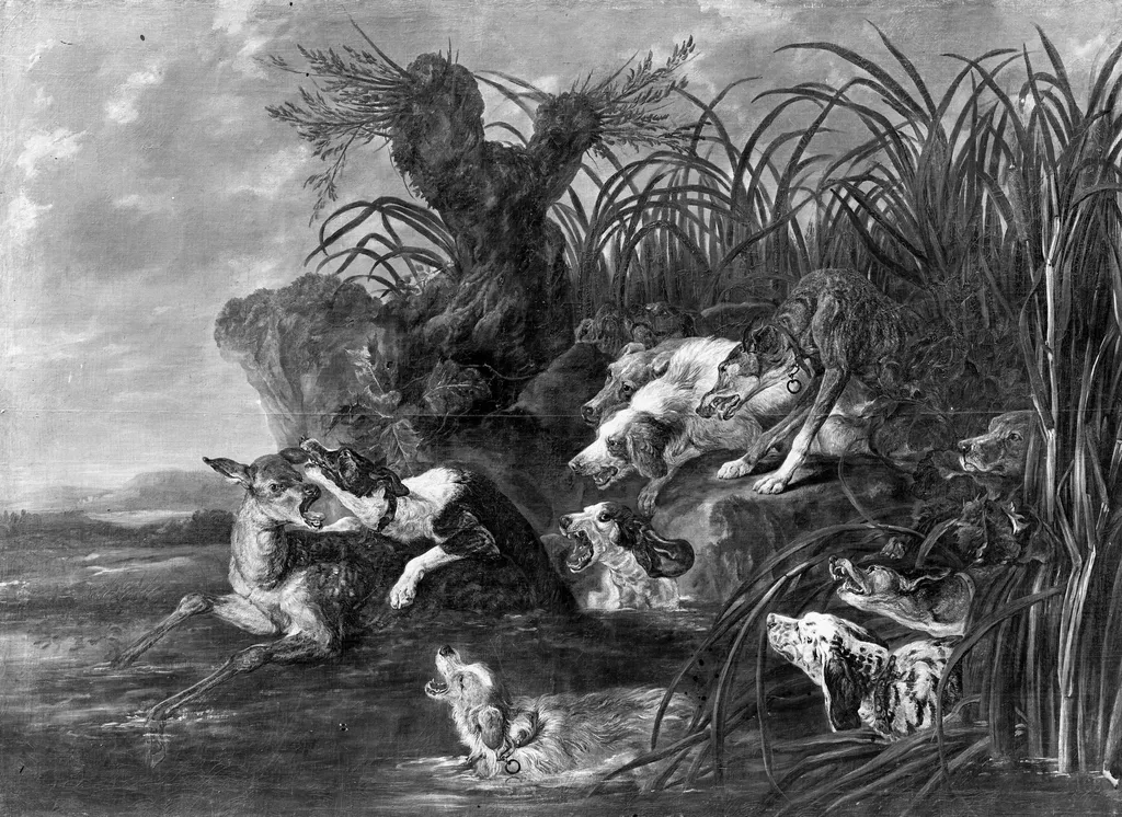 The deer hunt, by Jan Fyt, oil, 1655