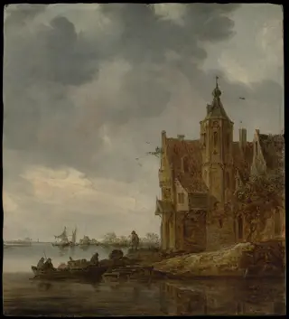 Country House near the Water, by Jan van Goyen, oil, 1646