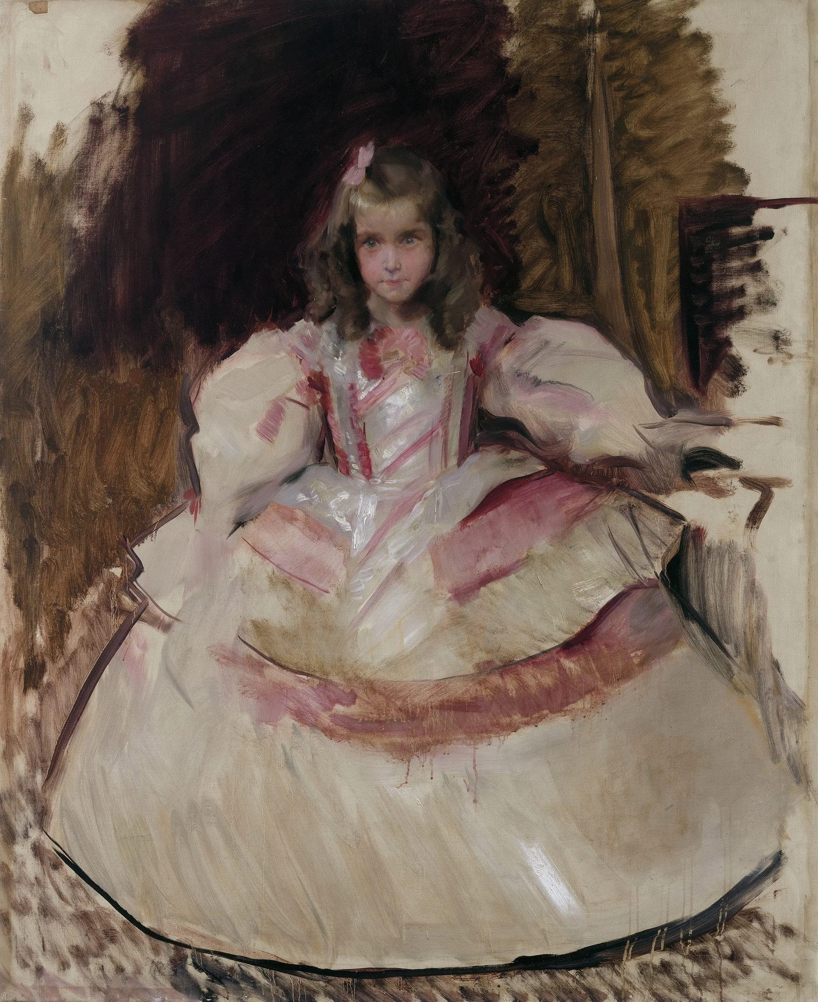 La niña María Figueroa vestida de menina, detail
