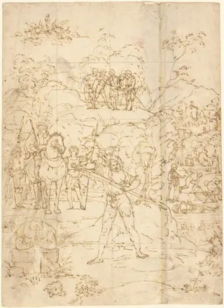 The Martyrdom of Saint Alexander of Bergamo, by Lorenzo Lotto, ink, 1524
