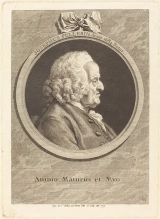Joseph Pellerin, by Augustin de Saint-Aubin, ink, 1777