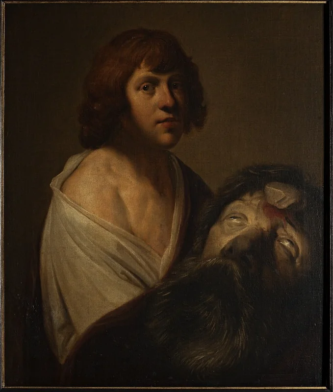 David with Goliath’s head, detail