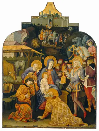 The Adoration of the Magi, by Benvenuto di Giovanni, tempera, 1472
