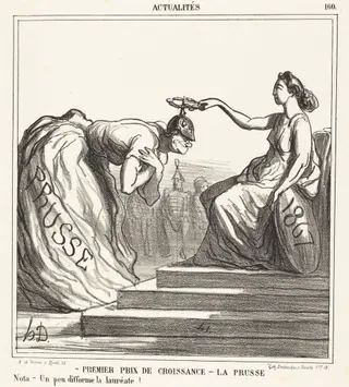 Premier prix de croissance - La Prusse, by Honoré Daumier, ink, 1867