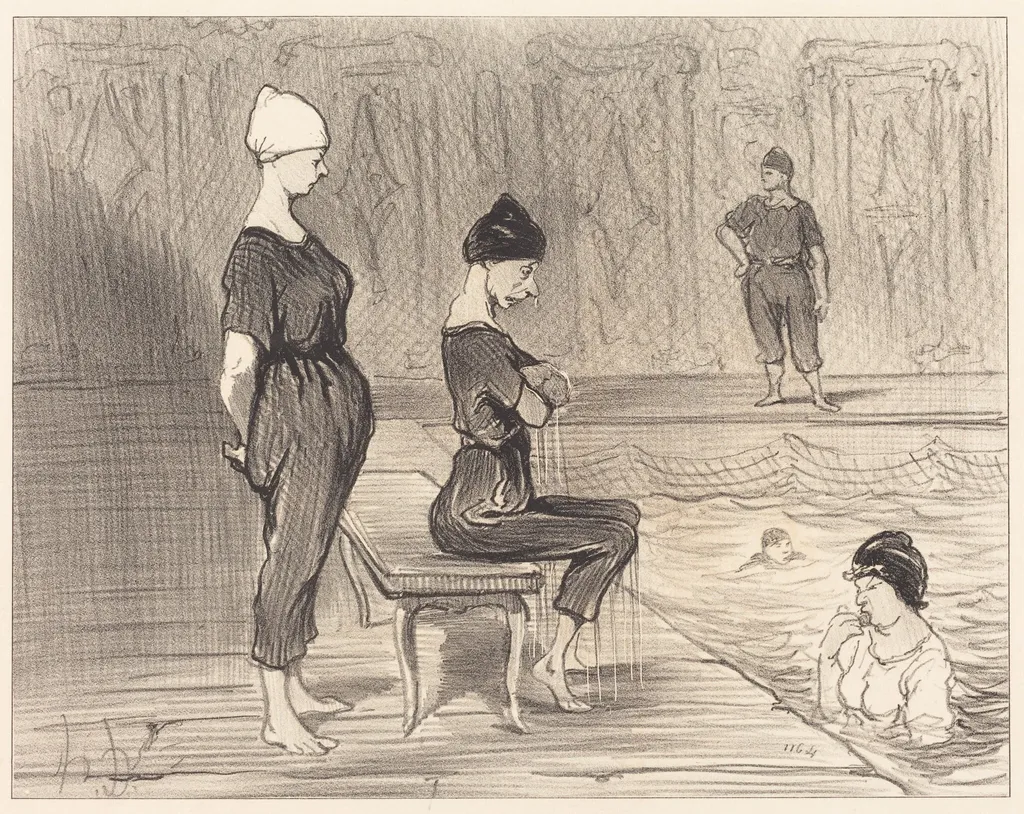 Fesant toutes partie de la plus belle moitié..., by Honoré Daumier, ink, 1847