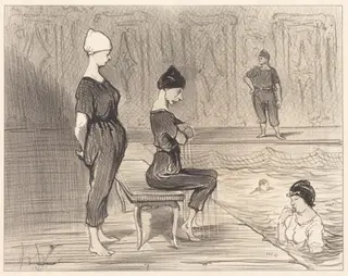 Fesant toutes partie de la plus belle moitié..., by Honoré Daumier, ink, 1847