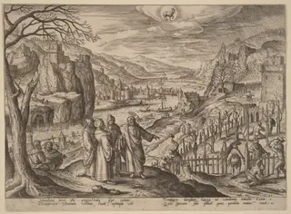 The Parable of the Two Sons and the Unjust Husbandmen, by Adriaen Collaert, ink, 1585