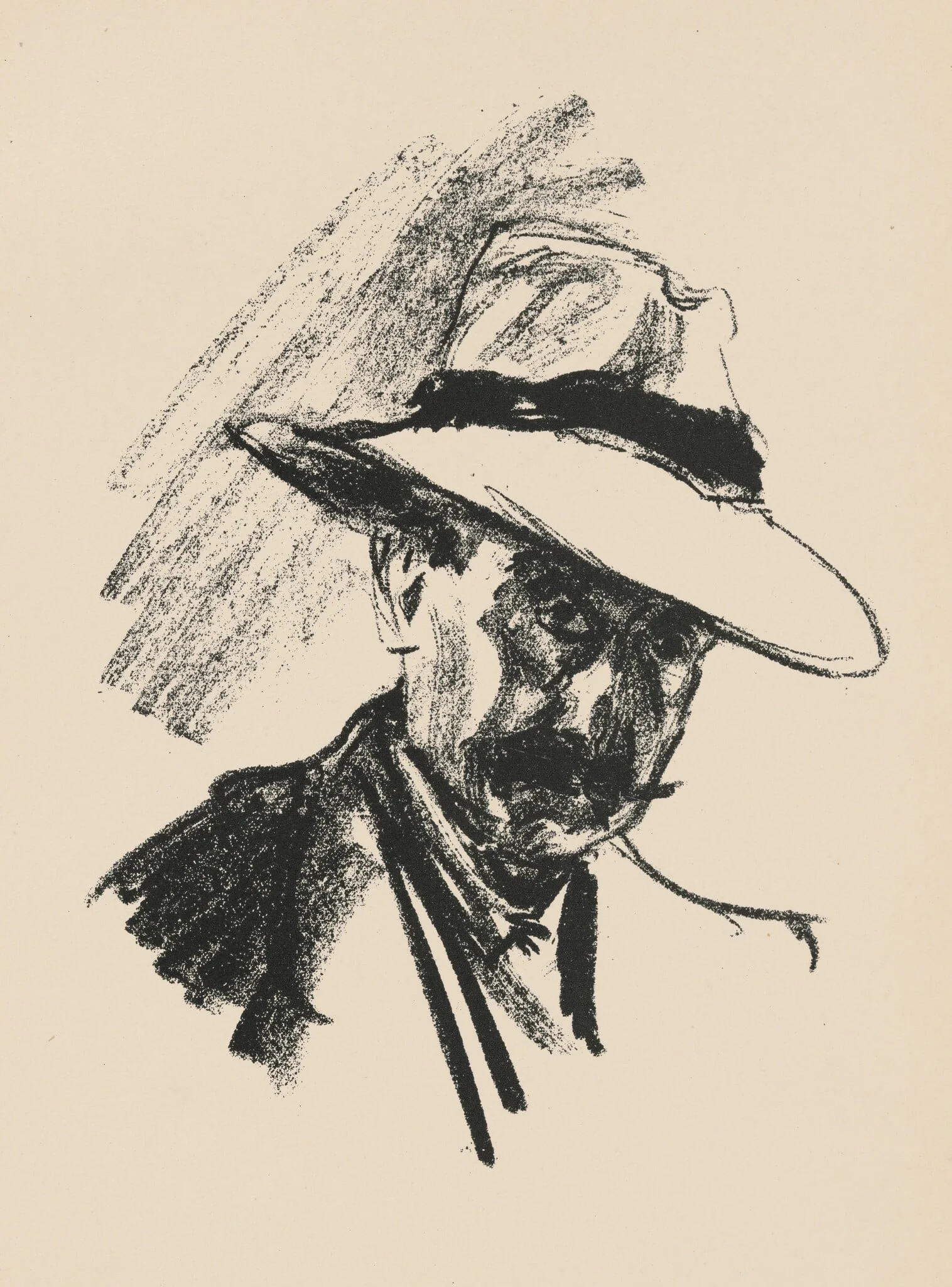 Selbstbildnis (Self-Portrait) from Deutsche Graphiker der Gegenwart (German Printmakers of Our Time), detail