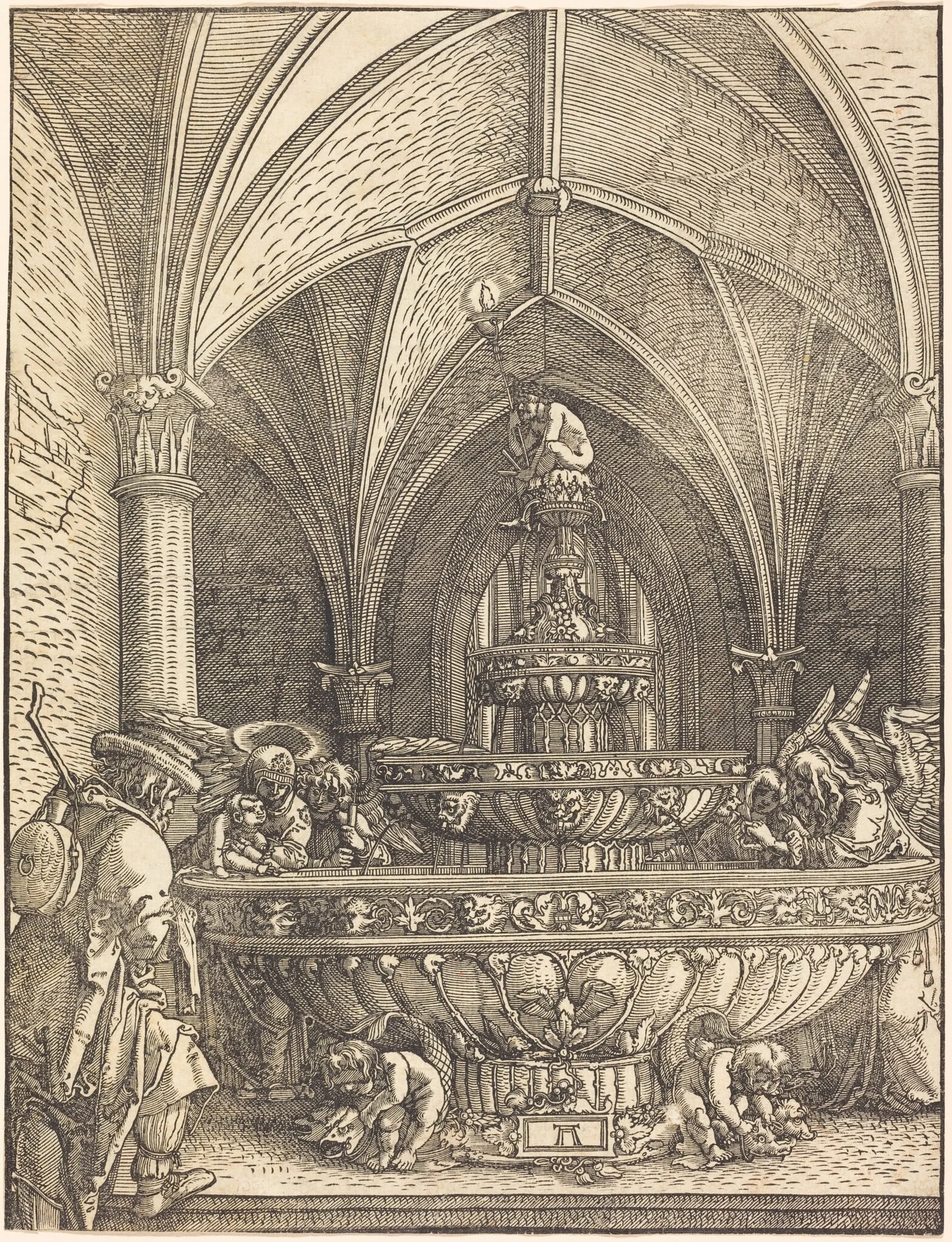 The Rest on the Flight into Egypt at a Fountain, detail