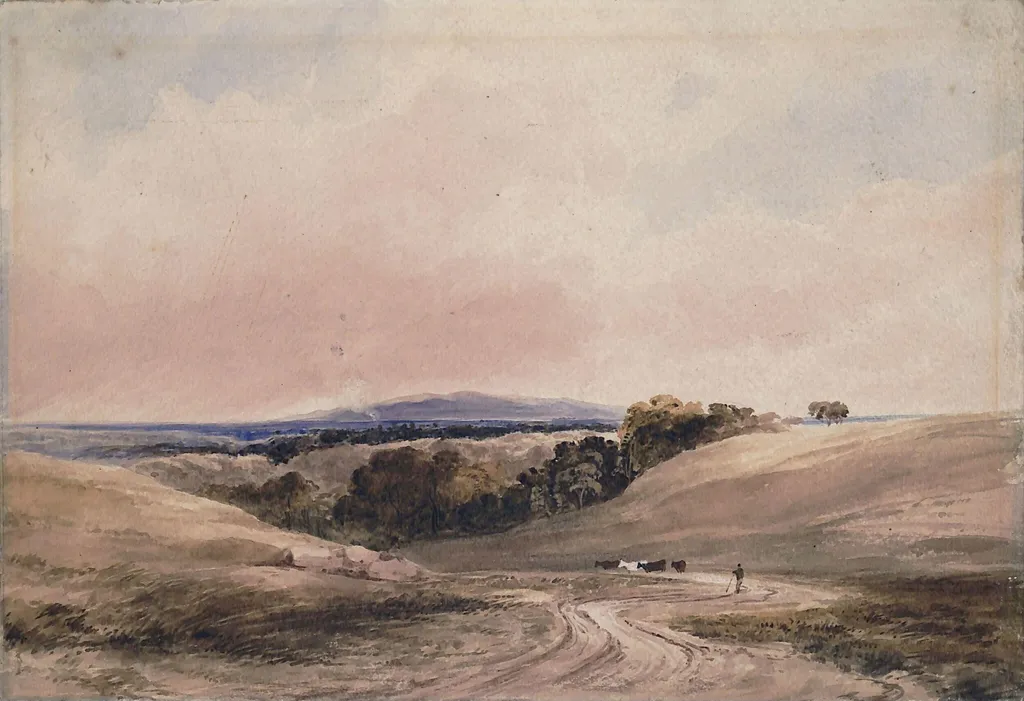 Landscape, by Copley Fielding, watercolor, 1850