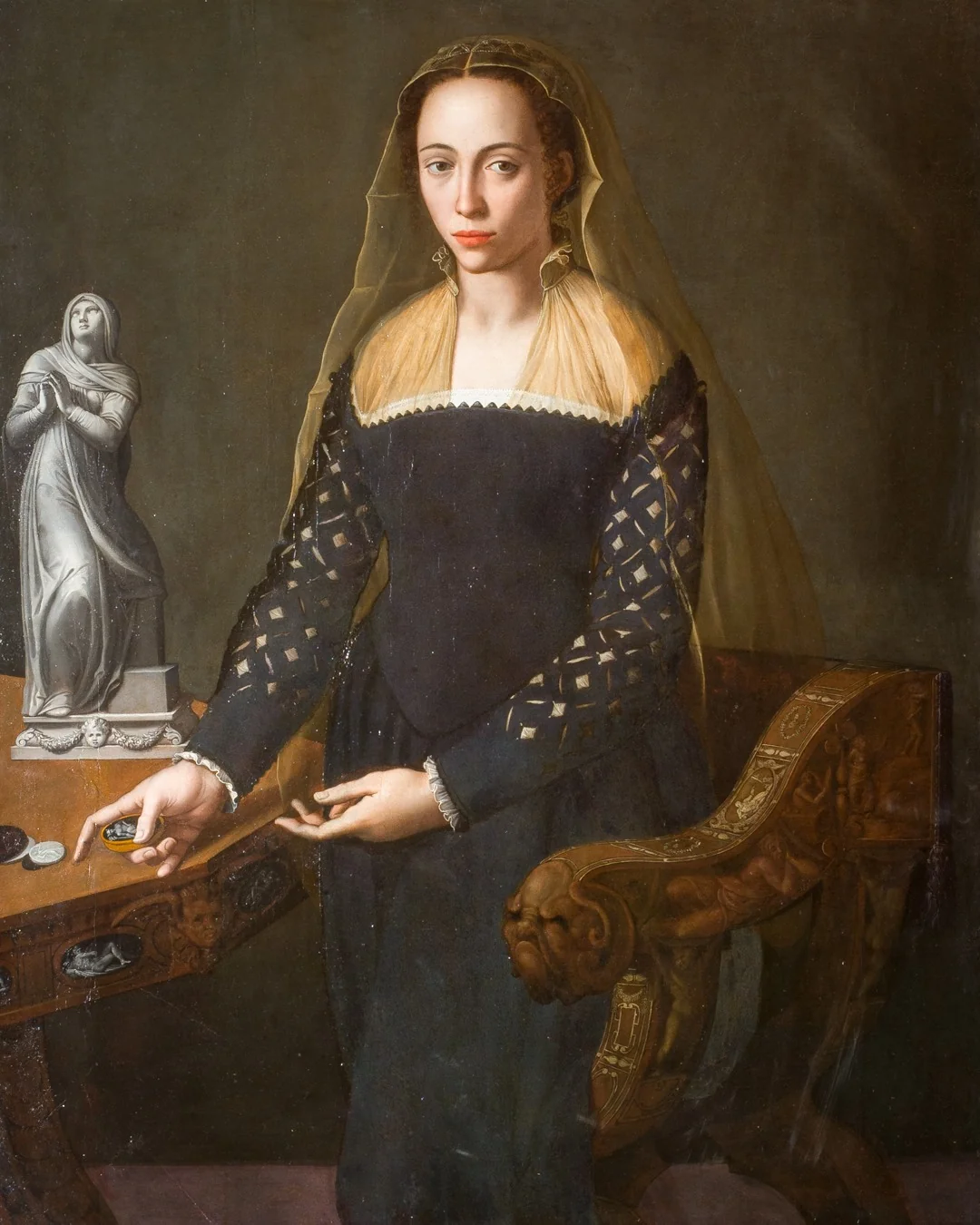 Portrait of Ortensia de Bardi di Montauto, formerly identified as Giulia de' Medici, detail