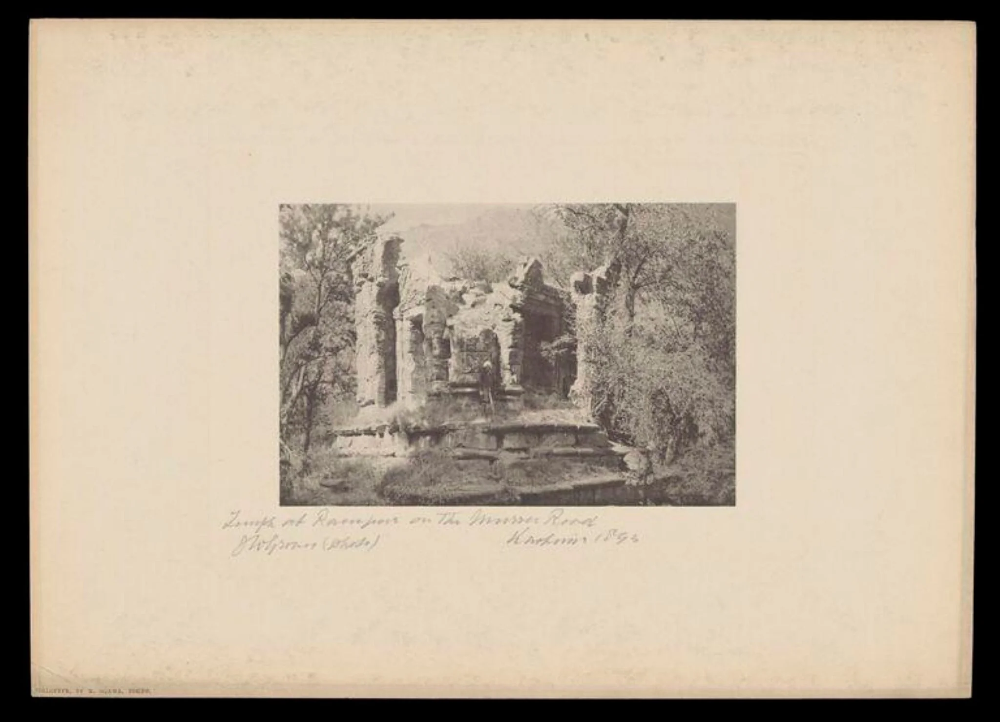 Temple at Rampur on The Murree Road, Kashmir, detail