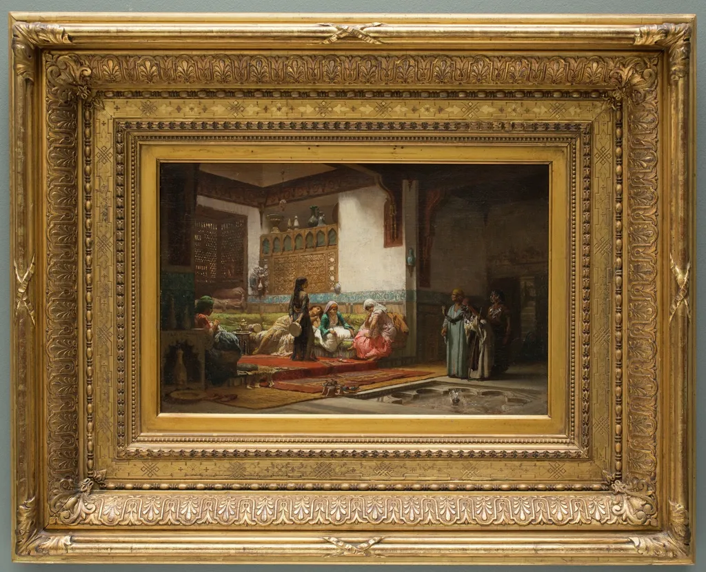 Moorish Interior, by Frederick Arthur Bridgman, oil, 1875