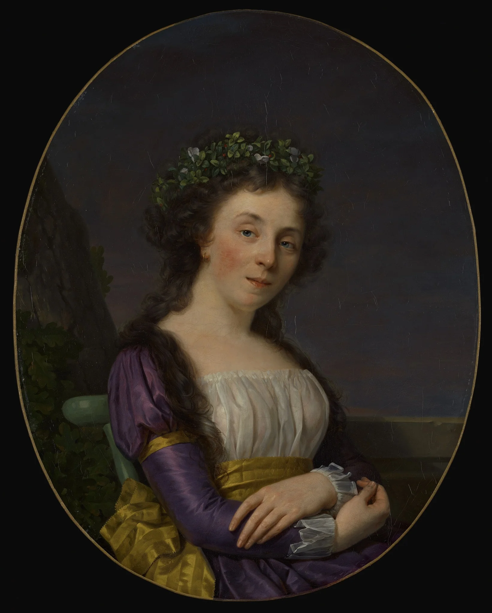 Portrait of Marie-Louise Joubert, née Poulletier de Perigny, detail
