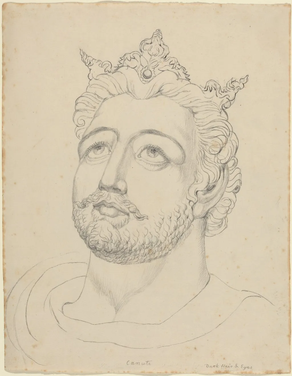 King Canute, by William Blake, graphite, 1820
