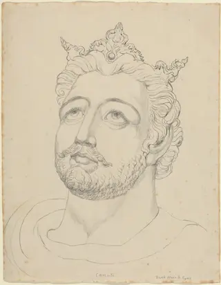 King Canute, by William Blake, graphite, 1820