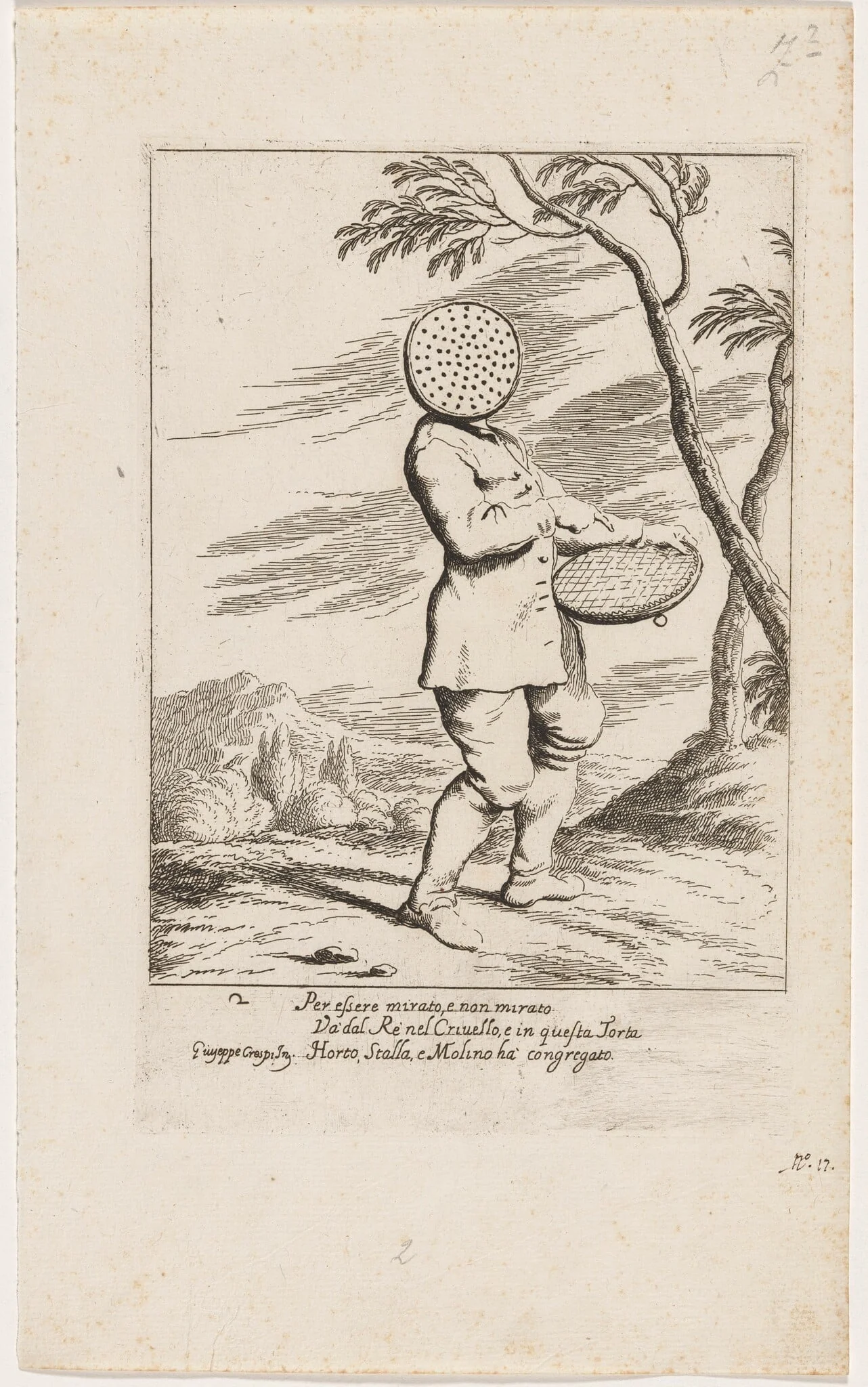 Bertoldo with a Sieve on His Head, detail