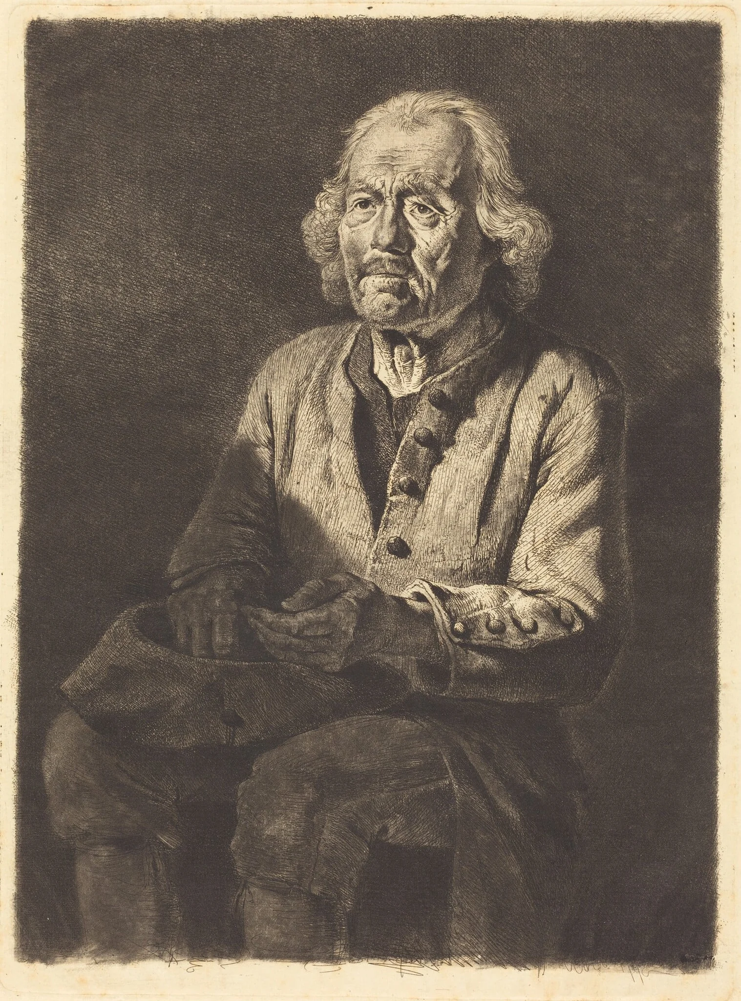 The Old Peasant Girard, detail