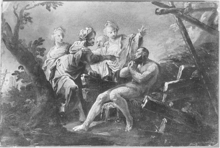 Verspottung des Hiob, detail