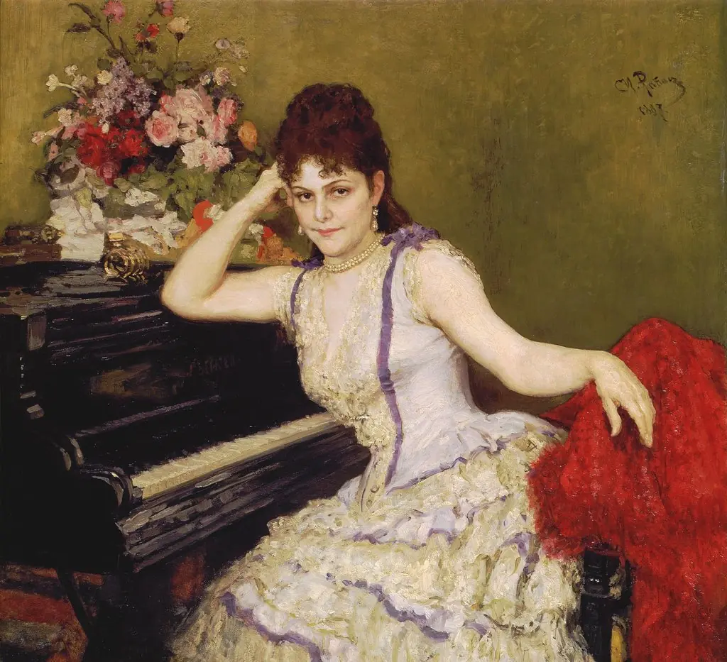 Delt va Sofia Yosifovna Menter klawusik, by Ilya Repin, oil, 1894