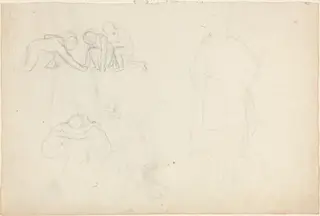 Sheet of Studies, by John Flaxman, graphite, 1790