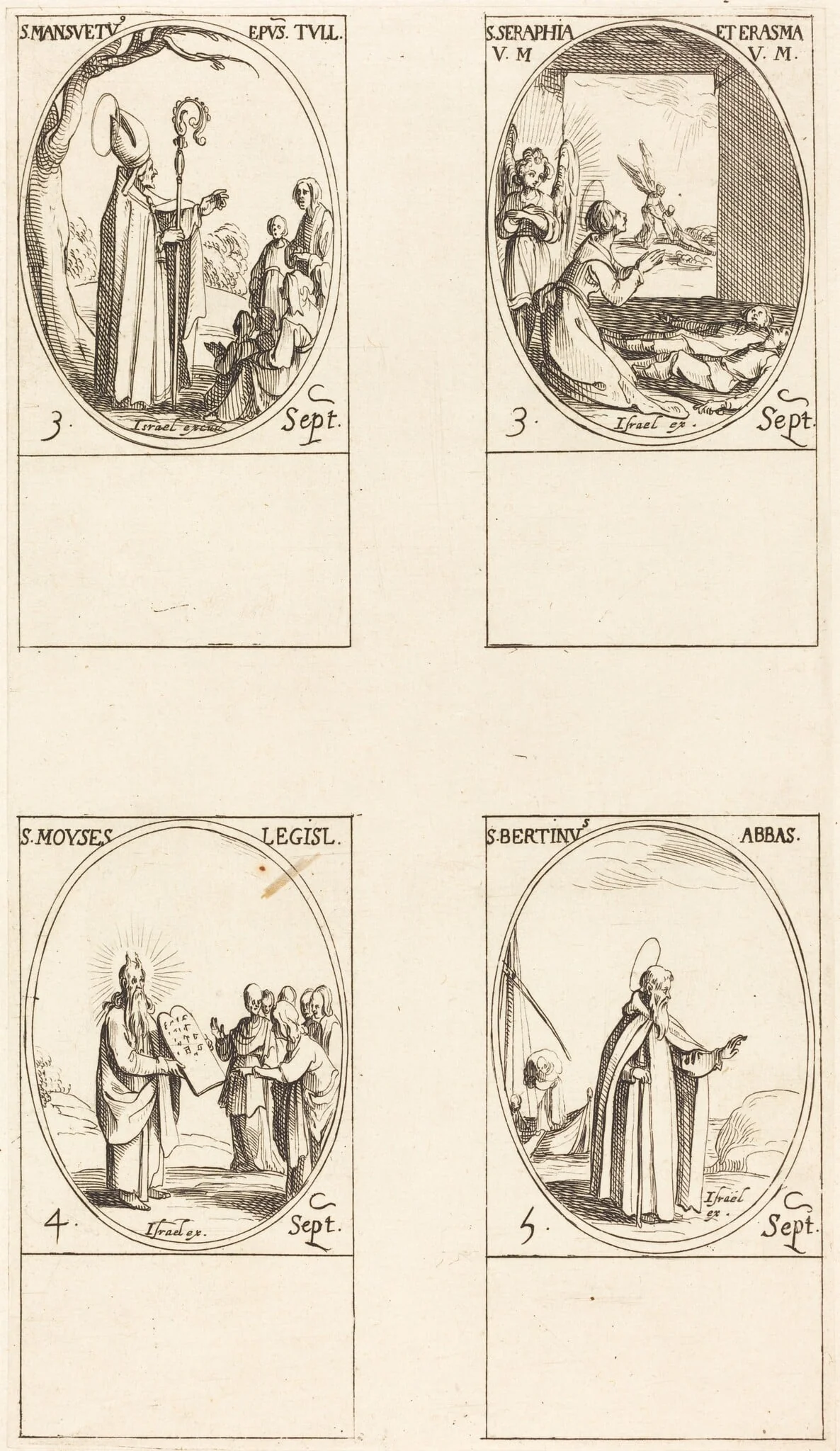 St. Mansuetus; Sts. Serapia and Erasma; Moses; St. Bertin, Abbot, detail