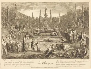 Les Obseques (The Funeral Rites), by Claude Gillot, ink, 1710