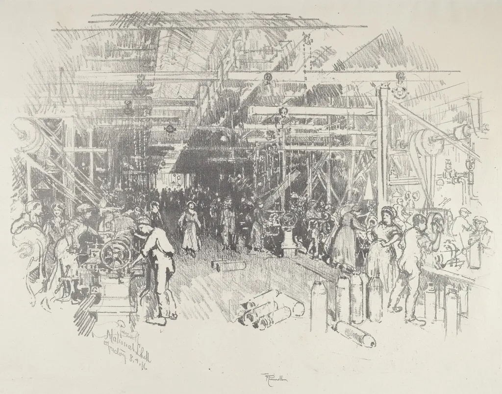 The Shell Factory, by Joseph Pennell, ink, 1916