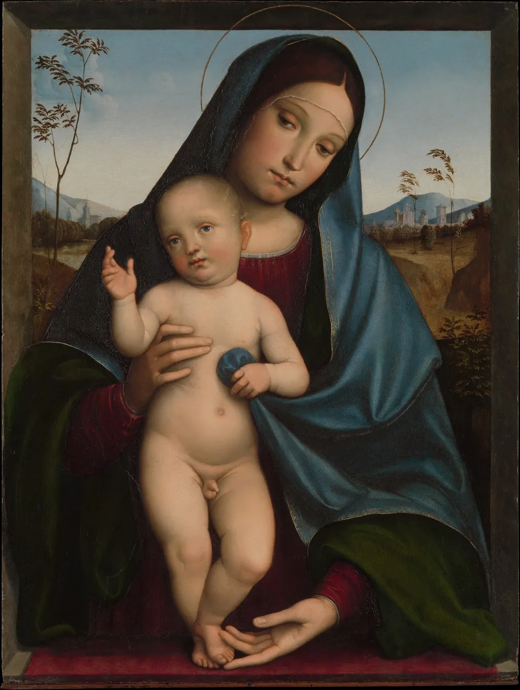 Madonna and Child, by Francesco Francia, oil, 1498