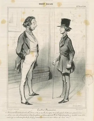 Excellent placement, by Honoré Daumier, ink, 1841