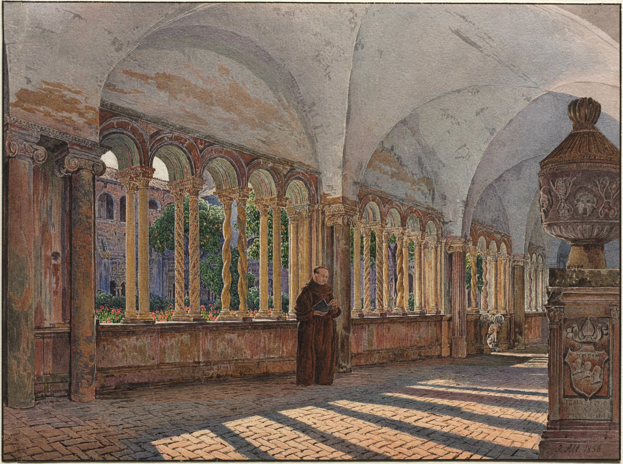 View of the Cloister of San Giovanni in Laterano, Rome, detail