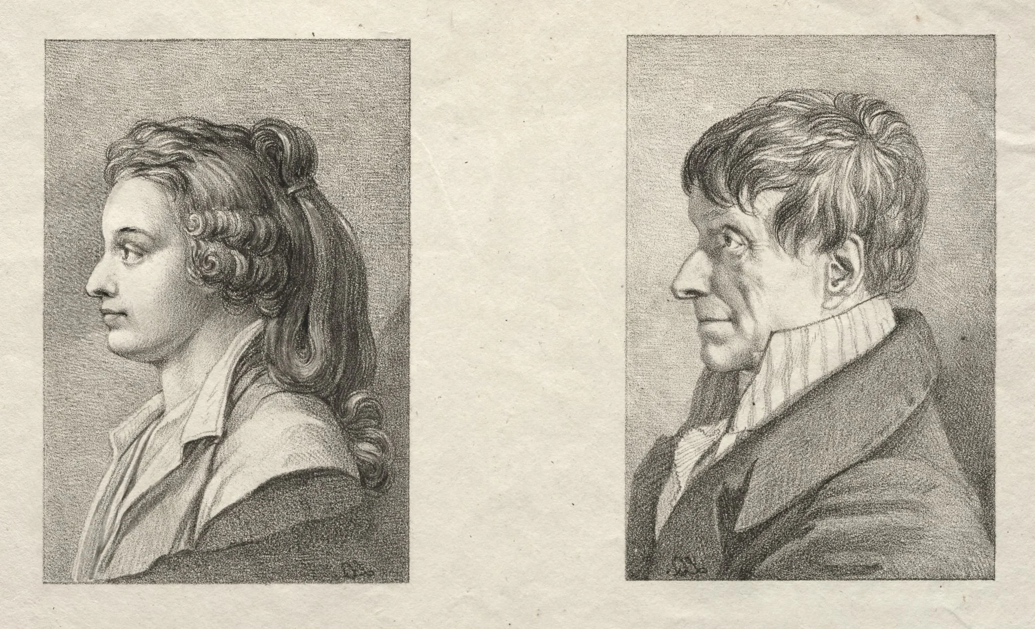 Profile Portrait of a Woman and a Man, detail