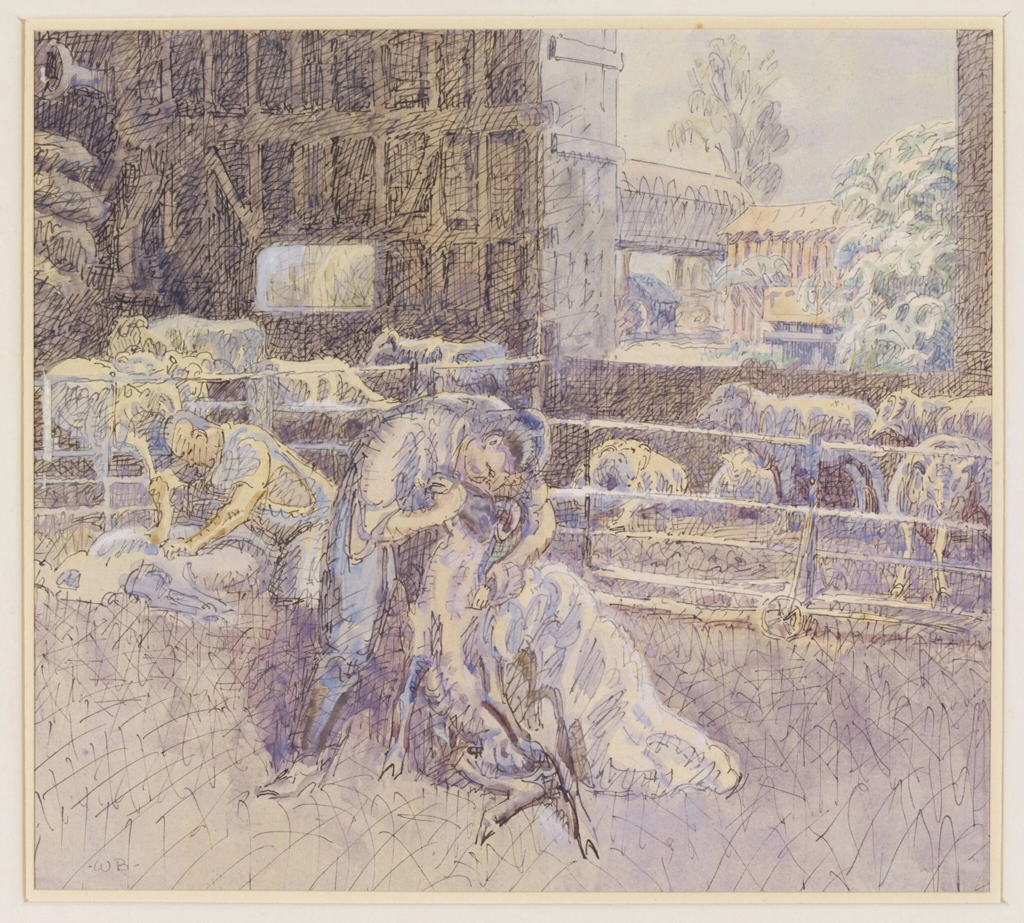 Sheep Shearing at Garrett's Farm, Bocking, detail