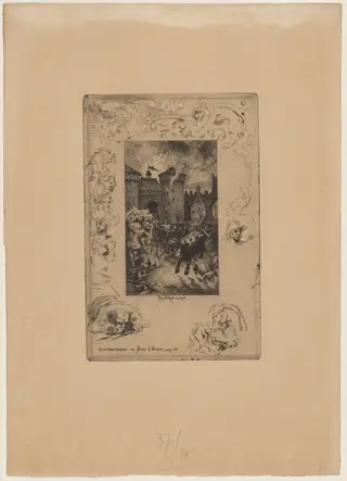 A cette lueur soudaine..., by Félix-Hilaire Buhot, ink, 1878