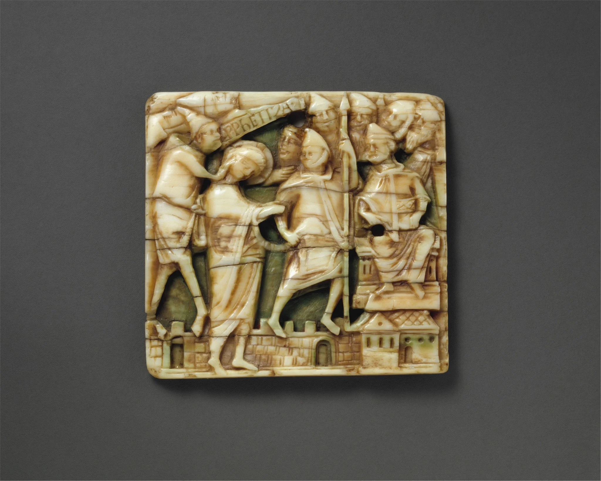 Plaque with Christ Before the High Priest Caiaphas, detail