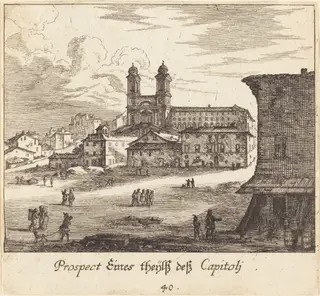City View, by Melchior Küsel, ink, 1681