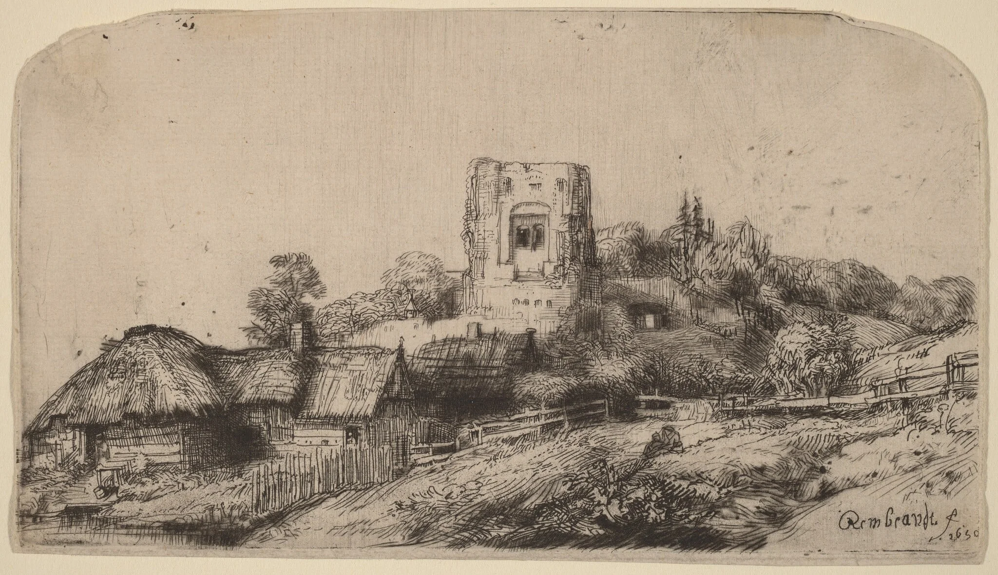Landscape with a Square Tower, detail