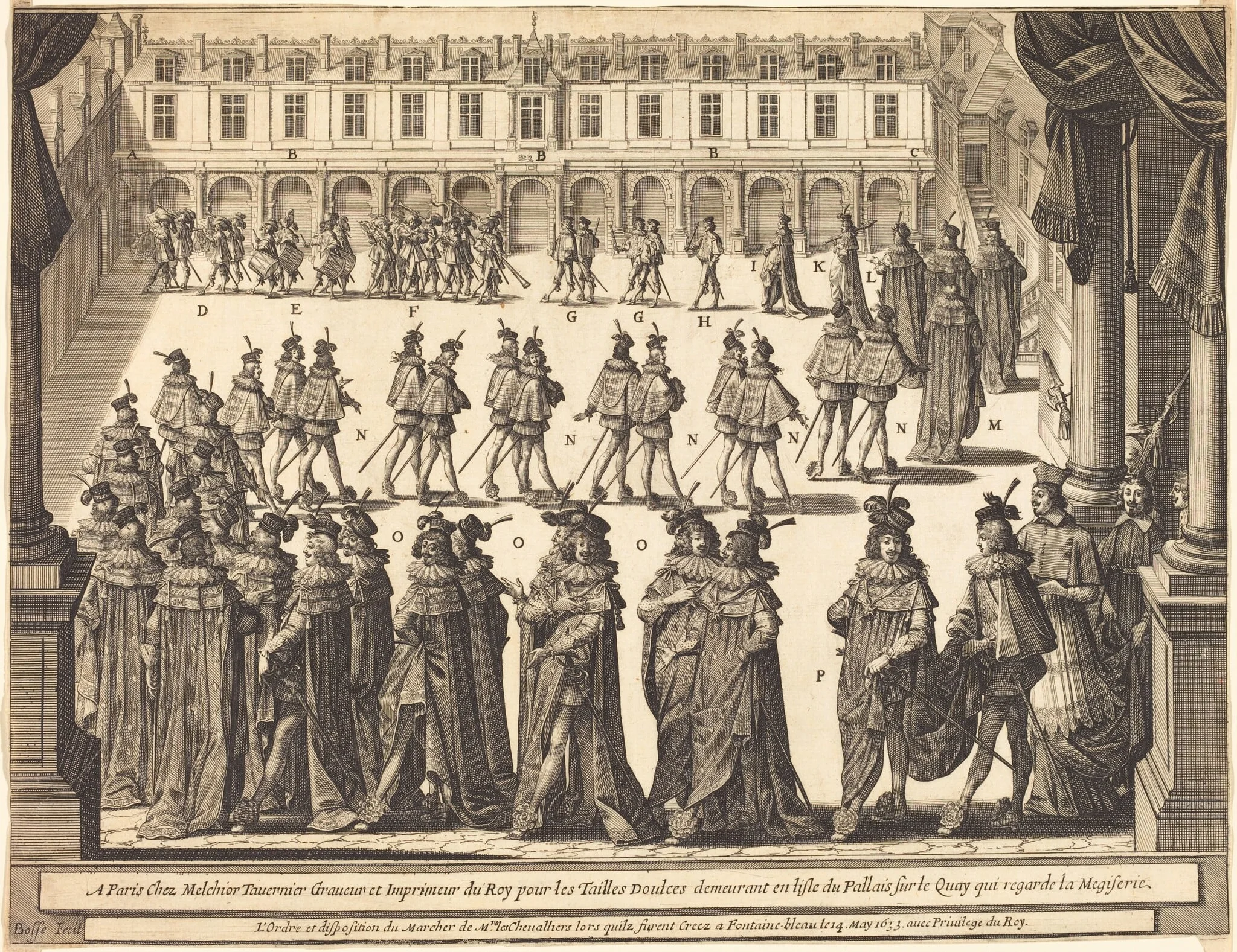 March of the King and Knights of the Holy Spirit in the Courtyard at Fontainebleau, detail