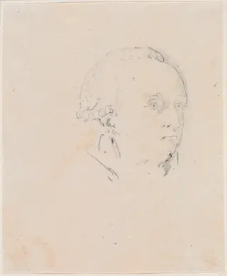 Head of a Man, by Hubert Robert, graphite, 1760