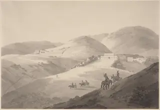 View of the Governor's House in St. Helena, by Thomas Daniell, graphite, 1794